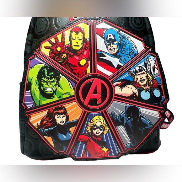 Loungefly Marvel Avengers 60th Anniversary Glow in The Dark Mini-Backpack NWT. - Picture 8 of 12